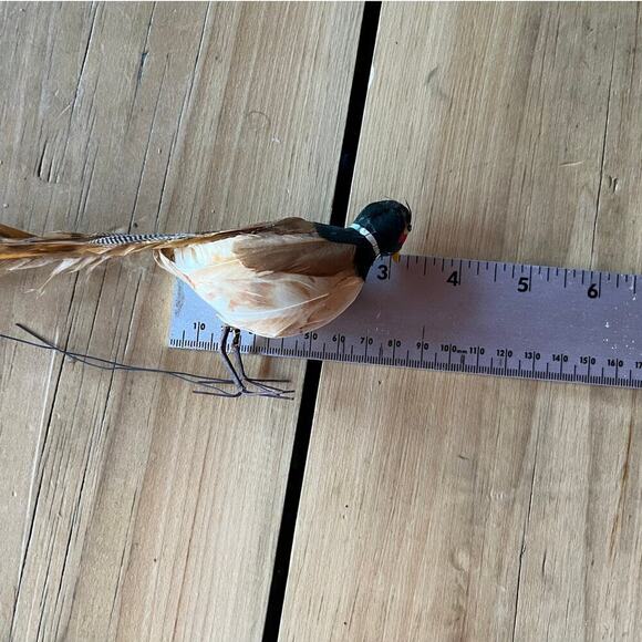 Lot of 5 Vintage Christmas Birds. Wired Feet. Feathers. Made in Japan.Red &Brown - Picture 8 of 8